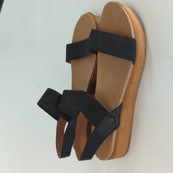 Steve Madden Agile Platform Strappy Sandals Black Brown 8.5 summer casual - Picture 3 of 9